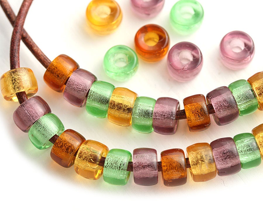 Pearlescent Matte Pony Beads, Czech Glass, 10 Pieces, Beaded