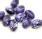 12x8mm Purple Czech glass oval beads satin finish, 10Pc