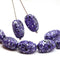 15x7mm Purple Czech glass oval beads satin finish, 8Pc