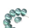 10x13mm Blue green teardrops czech glass large briolettes with luster, 8pc