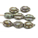 13x8mm Cowrie glass shell beads Czech glass, 8pc