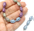 13x8mm Cowrie glass shell beads Czech glass, 8pc