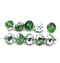 8mm Green rose bud flower round fire polished beads 10pc