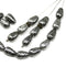9x6mm Silver wash teardrop black czech glass pear beads 20pc