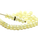 3x5mm Opal yellow czech glass beads spacers, luster - 50pc