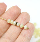 3x5mm Opal yellow czech glass beads spacers, luster - 50pc