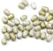 7x5mm White teardrop golden wash czech glass pear beads, 40pc - 3994