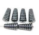 19x10mm Large cone czech glass beads Black luster, 6pc