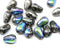 9x6mm Silver wash AB teardrop black czech glass pear beads 20pc