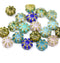 9mm Czech glass daisy flower beads mix of colors 20pc