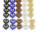 14mm Heart shape Czech glass beads - 6pc