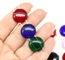 18mm Round cabochon beads Two holes coin dome shape, 4Pc