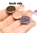 18mm Round cabochon beads Two holes coin dome shape, metallic, 4Pc