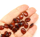 12x9mm Brown topaz Oval flat drop czech glass beads top drilled - 20Pc