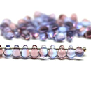 4x6mm Blue purple small czech glass teardrop beads - 50Pc