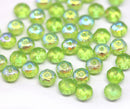 3x5mm Grass green AB dinish rondelle beads, czech glass, 50pc