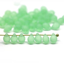 5x7mm Frosted pale green glass drops, seaglass czech teardrop beads, 50pc