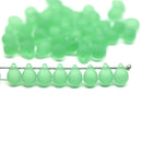 5x7mm Frosted light green glass drops, seaglass czech teardrop beads, 50pc