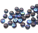 3x5mm Montana blue czech glass beads spacers, luster - 40pc