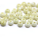 3x5mm Pale yellow czech glass beads spacers, luster - 40pc