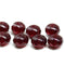 7x11mm Very dark red rondelle Czech glass beads fire polished, 8pc