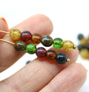 6mm Picasso round druk czech glass beads mix, 40pc