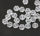 6mm Crystal clear daisy flower czech glass beads, 30pc