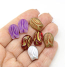 16x11mm Large tulip flower Czech glass beads 6Pc