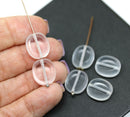 14x12mm Crystal clear oval table cut beads czech glass, 6Pc