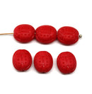 13mm Red ladybug Czech glass beads 6pc per color