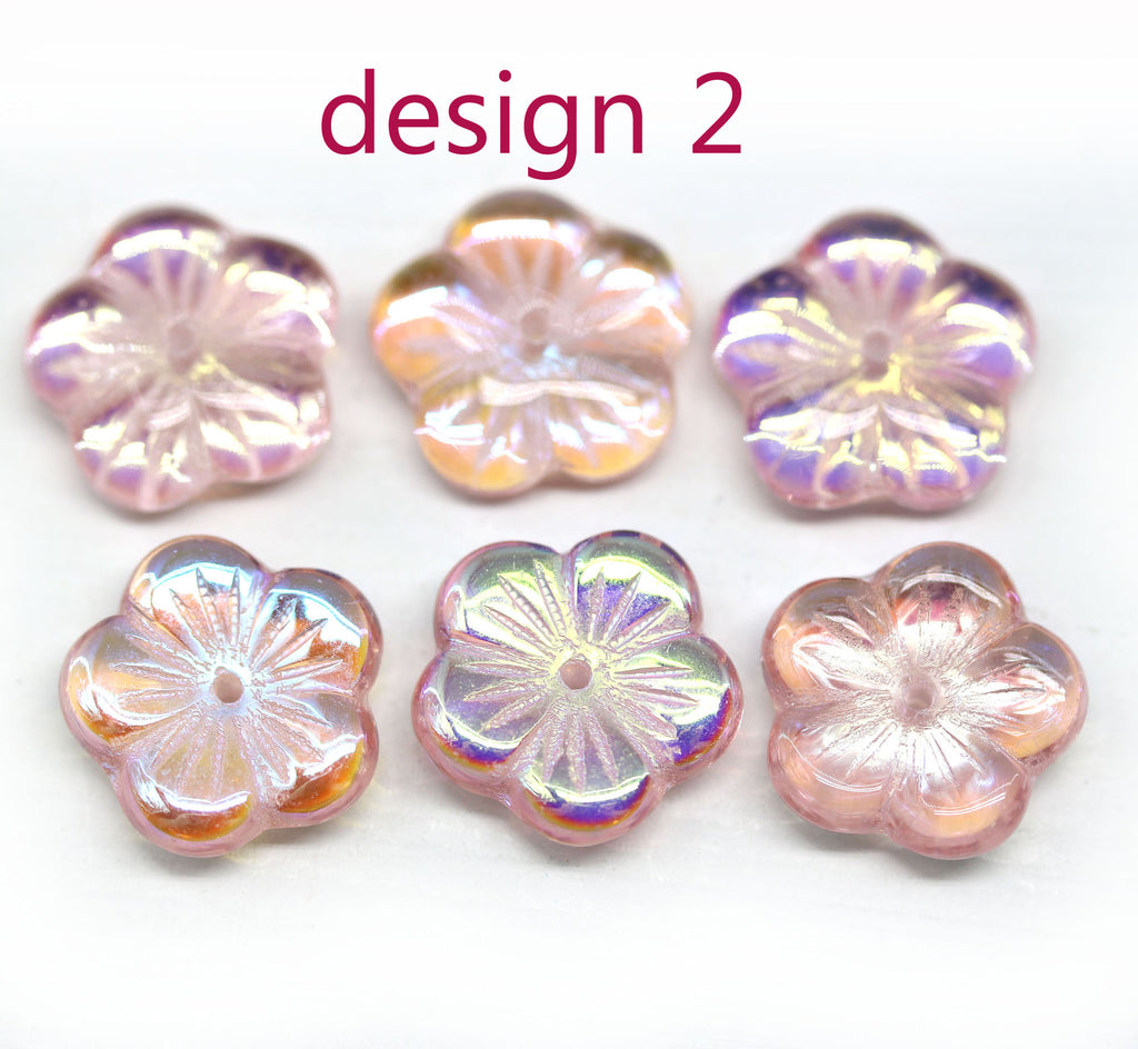 7mm Crystal clear flower bead caps Czech glass small floral beads 50Pc –  MayaHoney beads