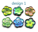 14mm Metallic flower bead cap Czech glass - 6Pc