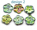 14mm Metallic flower bead cap Czech glass - 6Pc