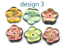 14mm Metallic flower bead cap Czech glass - 6Pc