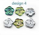 14mm Metallic flower bead cap Czech glass - 6Pc