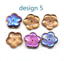 14mm Metallic flower bead cap Czech glass - 6Pc