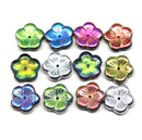 14mm Metallic flower bead cap Czech glass - 6Pc