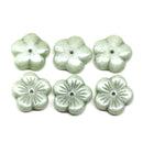14mm Blue black flower bead cap Czech glass - 6Pc