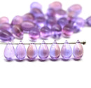 6x9mm Lilac purple teardrops Czech Glass drop beads 30pc