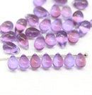 6x9mm Lilac purple teardrops Czech Glass drop beads 30pc