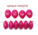12x9mm Red strawberry czech glass beads jewelry making, 10Pc
