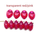 12x9mm Red strawberry czech glass beads jewelry making, 10Pc