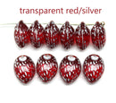 12x9mm Red strawberry czech glass beads jewelry making, 10Pc