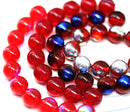 8mm Red czech glass round pressed druk beads 20Pc