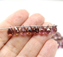 6x9mm Dark purple teardrop glass beads with golden flakes 30pc