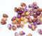 4x6mm Orange purple small drops czech glass - 50Pc