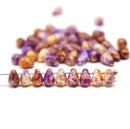 4x6mm Orange purple small drops czech glass - 50Pc