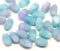 9x6mm Seafoam green mixed oval twisted oval glass beads, 30pc