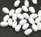 9x6mm White oval twisted oval glass beads, 30pc