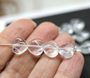 10mm Crystal clear puffy heart glass beads - 15Pc